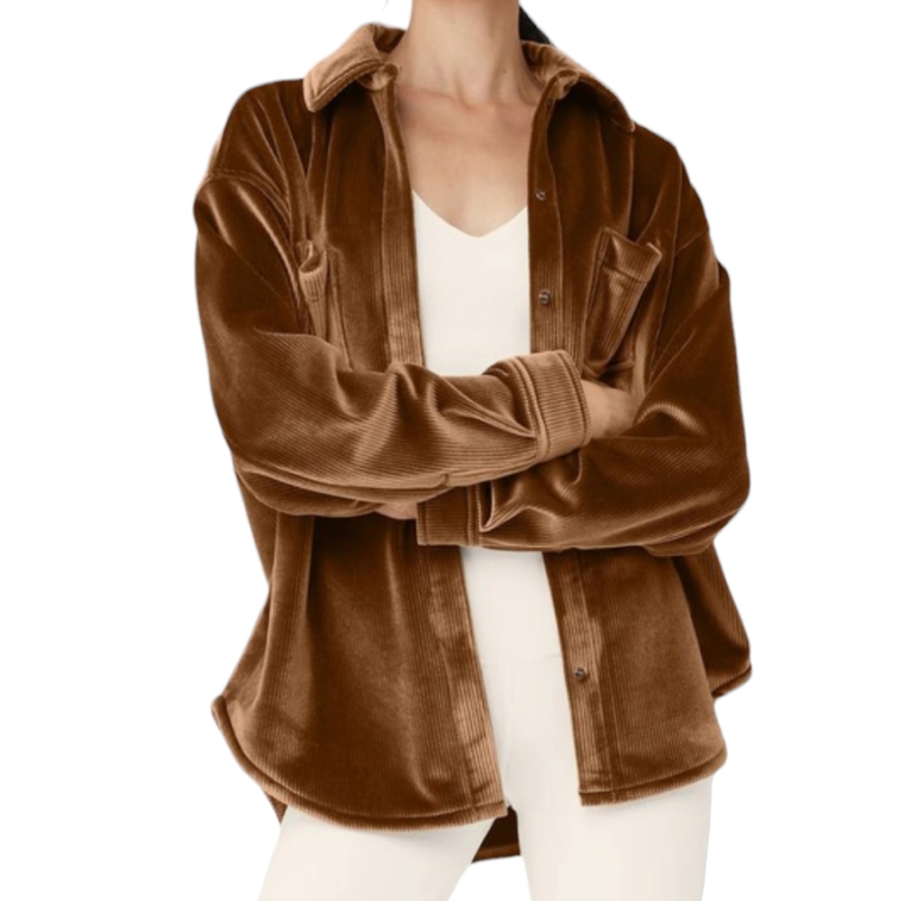 Love Poem, Brown Velour Shacket NWOT